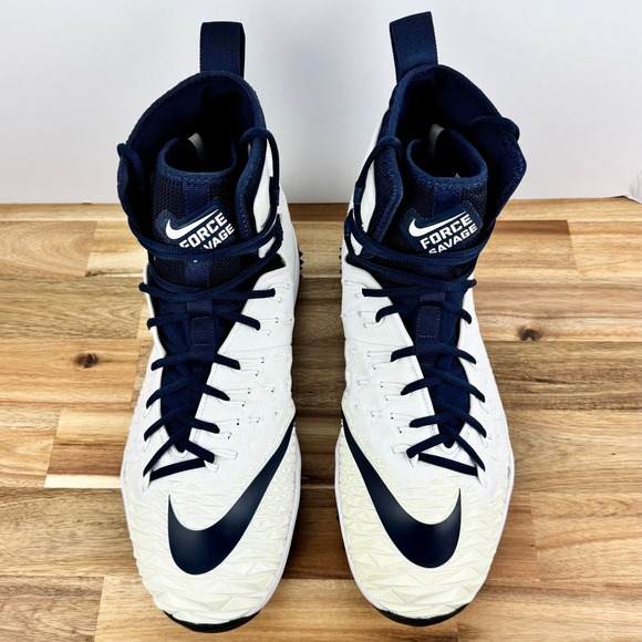 Nike Force Savage Pro 2 Football Cleats‎ High Top White Navy Mens 14 Wide main image 7